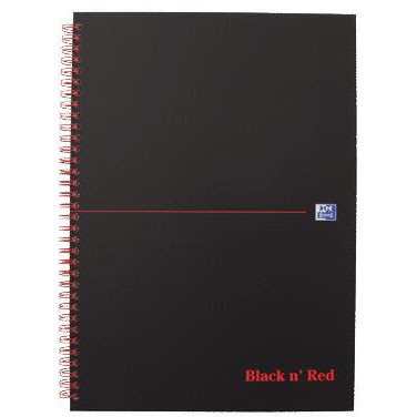 Oxford A4 Black’n’Red karton notesbog med tern