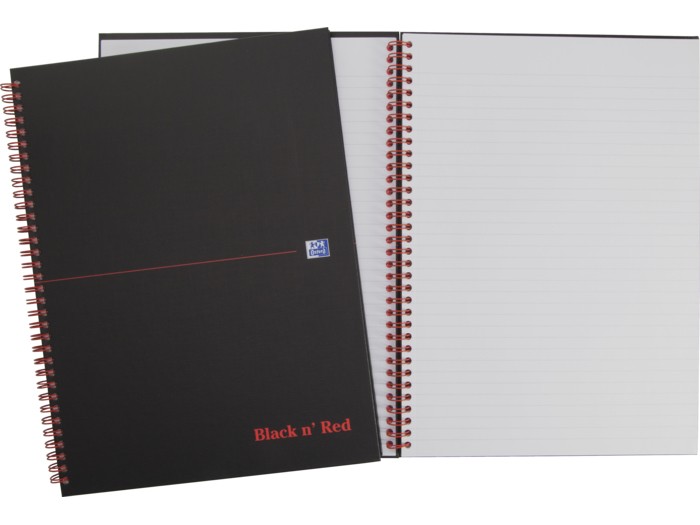 Oxford A5 Black’n’Red karton notesbog med linjer