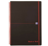 Oxford Black’n’Red spiralblok PP A4 linjeret