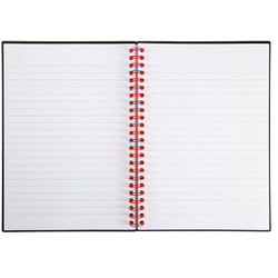 Oxford Black’n’Red spiralblok PP A5 linjeret