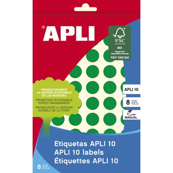 Apli farvedots Ø13mm grøn 616stk