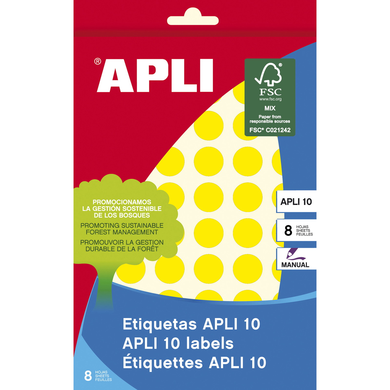 Apli farvedots Ø13mm gul 616stk