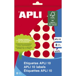 Apli farvedots Ø19mm rød 320stk
