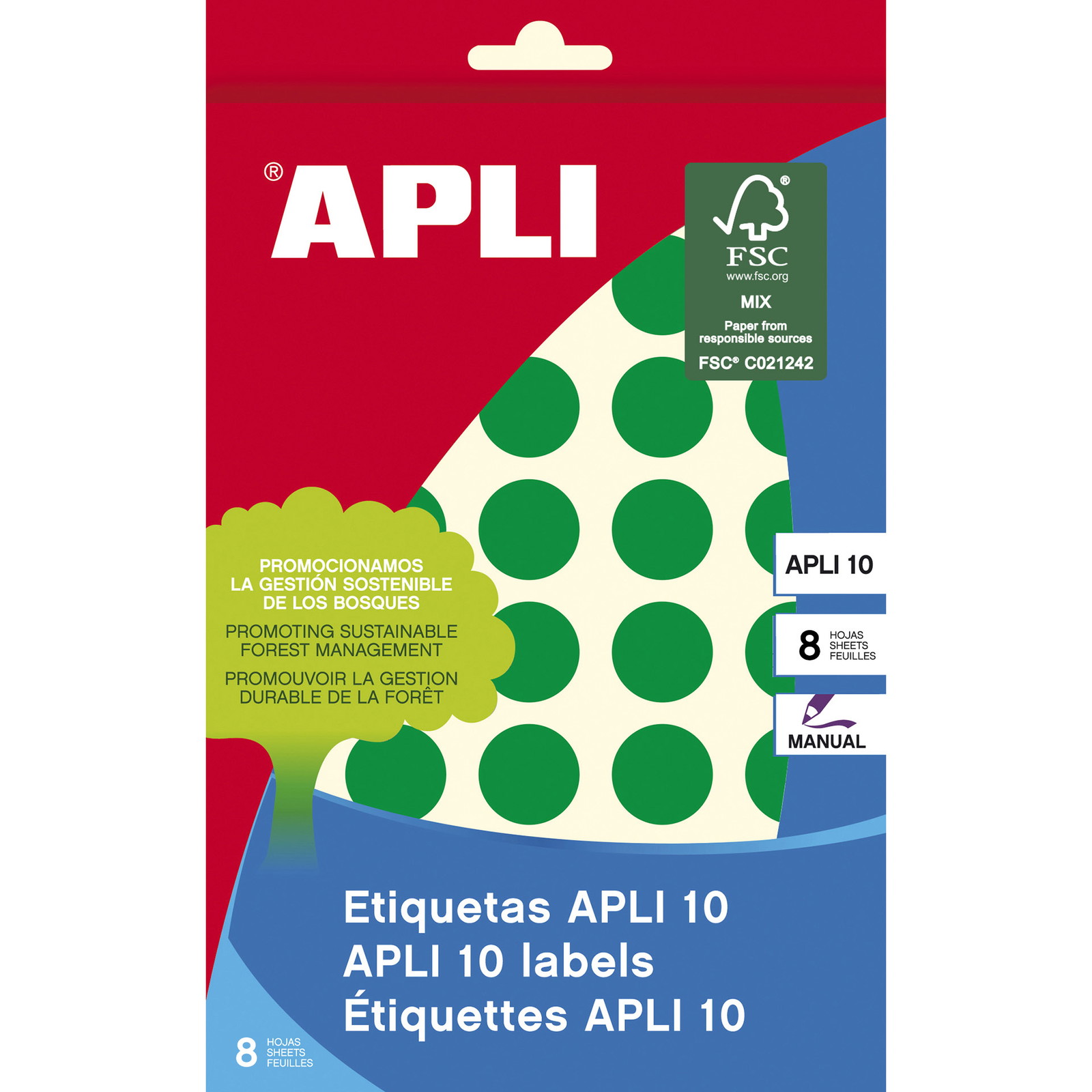 Apli farvedots Ø19mm grøn 320stk