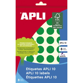 Apli farvedots Ø19mm grøn 320stk