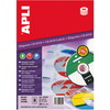 Apli CD/DVD etiketter Ø114mm 25ark