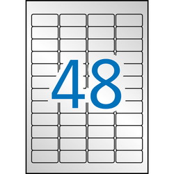 Apli 45,7 x 21,2 mm etiketter sølv 