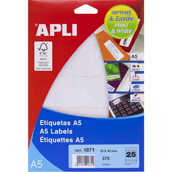 Apli Print & Write etiketter 25x40mm