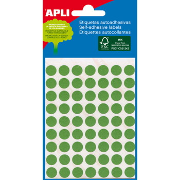 Apli etiketter Ø8mm grøn 288stk