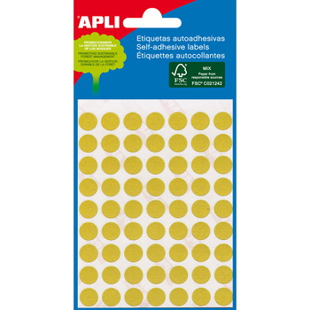 Apli etiketter Ø8mm gul 288stk