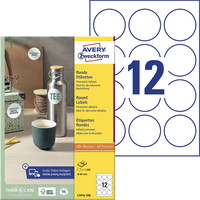 Avery L3416-100 etiket Ø60mm hvid