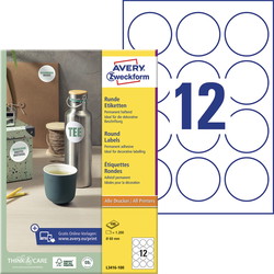 Avery L3416-100 etiket Ø60mm hvid