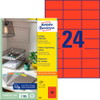 Avery 3448 etiket permanent 70x37mm rød