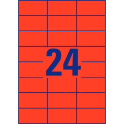 Avery 3448 etiket permanent 70x37mm rød