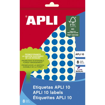 Apli farvedots Ø10mm blå 1008stk