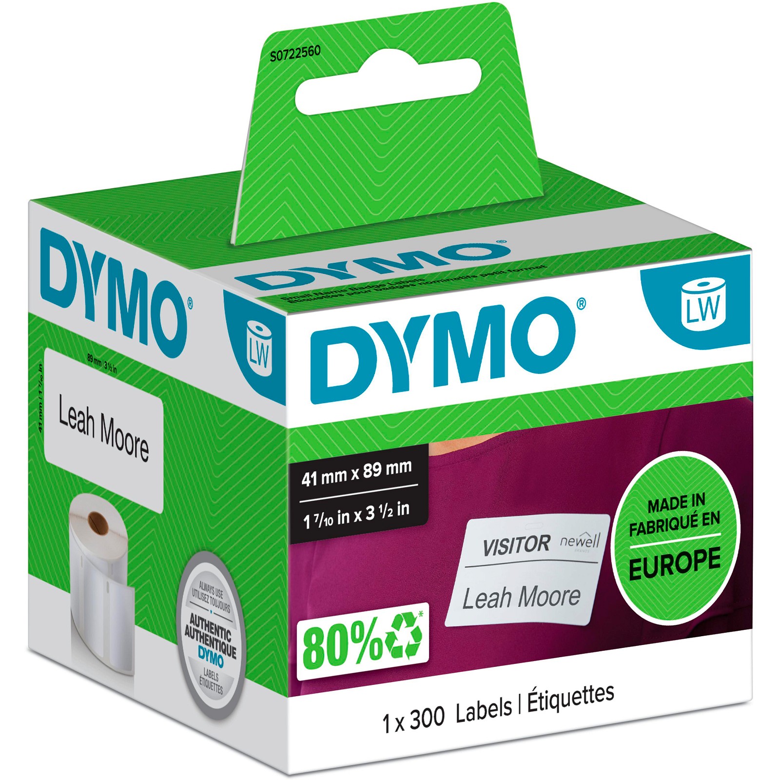 Dymo LabelWriter navneskilt etiketter 4,1x8,9 cm