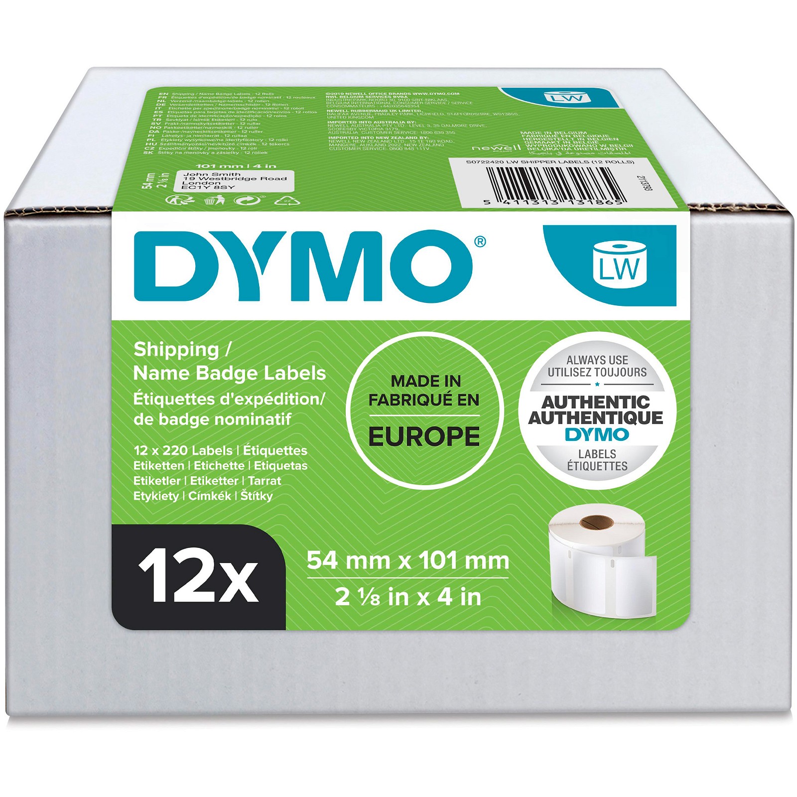 Dymo LabelWriter shipping etiketter 101x54mm