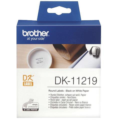 Brother etiket Ø12 RL/1000 stk DK11219