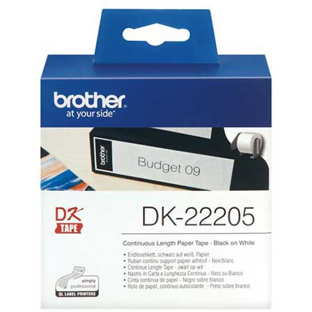 Brother etiketter papir 62mm x 30,48m hvid