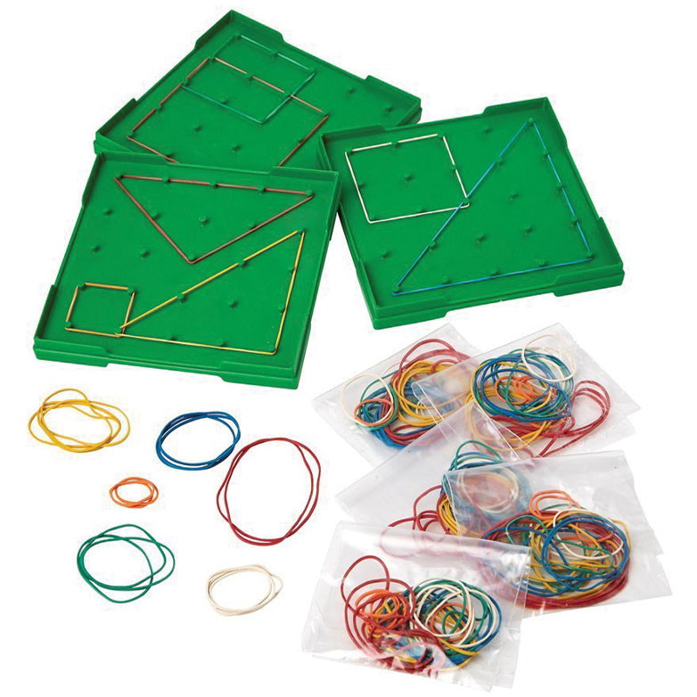 Dobbeltsidet Geometrisk plader 15x15 cm inkl. elastikker