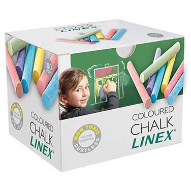 Linex kridt farvet støvfri Pakke med 100 stk.