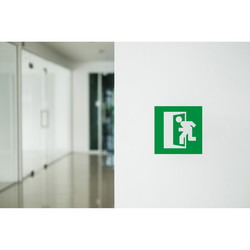 Apli D-sign klistermærke Nødudgang 114x114mm
