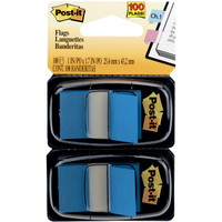 Post-it indexfaner 25x43mm blå 2 stk