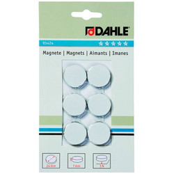 Dahle magneter Ø24mm hvid 6stk