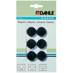 Dahle magneter Ø24mm sort 6stk