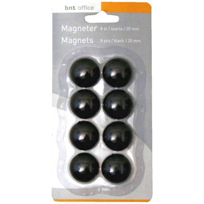 BNT magneter i sort 8 stk