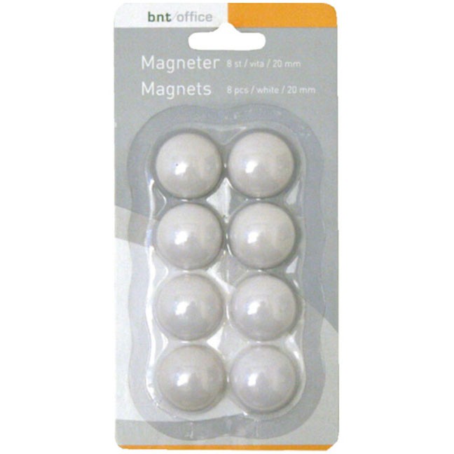 BNT magneter i hvid 8 stk