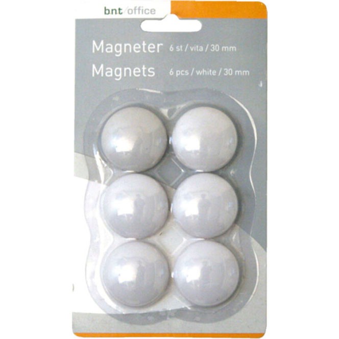 BNT magneter i hvid 6 stk