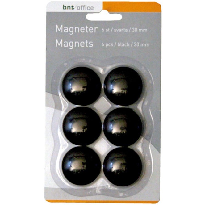 BNT magneter i sort 6 stk