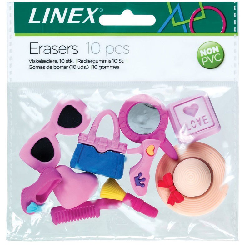 Linex 3D viskelæder 10 stk pink