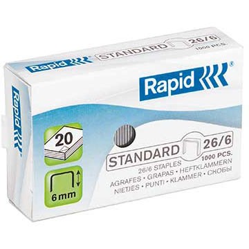 Rapid Standard 26/6 1000 stk. hæfteklammer