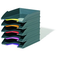 Durable VARICOLOR 5 stk. brevbakker i farven antracitgrå med farvede kanter