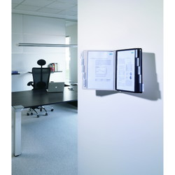 Durable SHERPA WALL 10 registersystem vægmodel i A4 med 10 lommer i farverne sort og grå