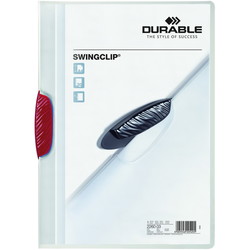 Durable SWINGCLIP klemmappe A4 30 ark rød