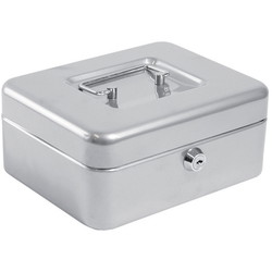 BNT pengekasse af størrelsen medium med 6 møntrum i farven sølv