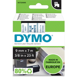 Dymo D1 40914 tape 9mm blå/hvid