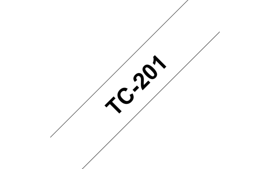Brother Tape TC 12mm sort tekst på hvid tape