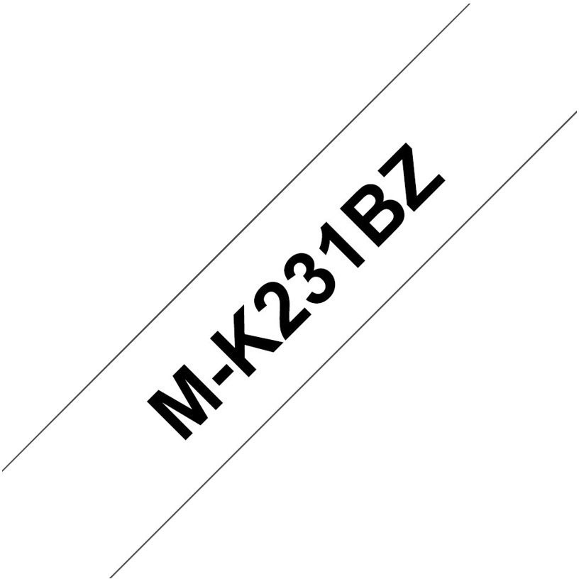 Brother M-tape MK-231 12mm sort/hvid