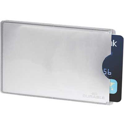 Durable RFID SECURE kreditkortetui til 1 kort i farven sølv