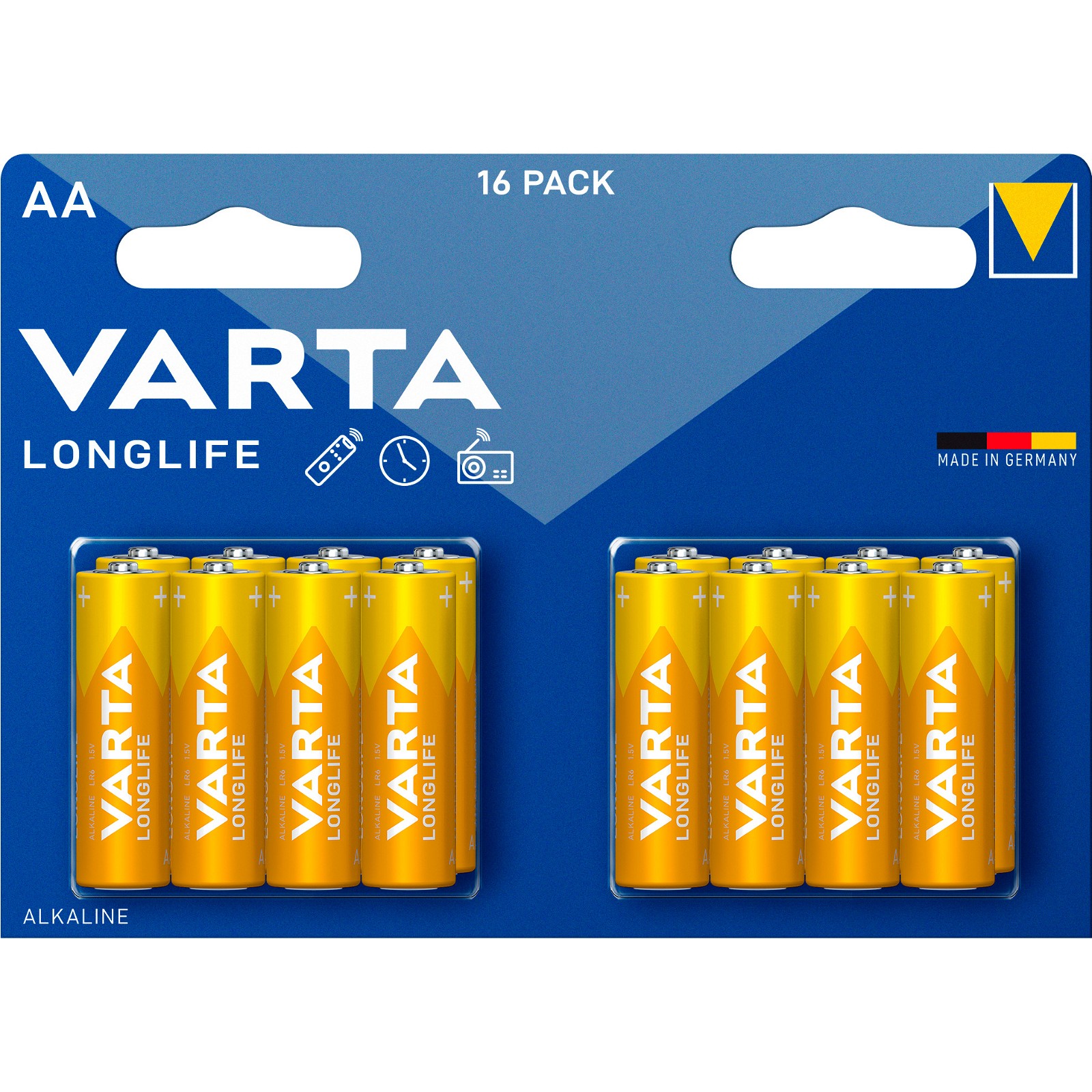 Sikker Wedge skade Batteri VARTA Longlife AAA LR03 Blisterpak 16 stk. - Daarbak Redoffice A/S