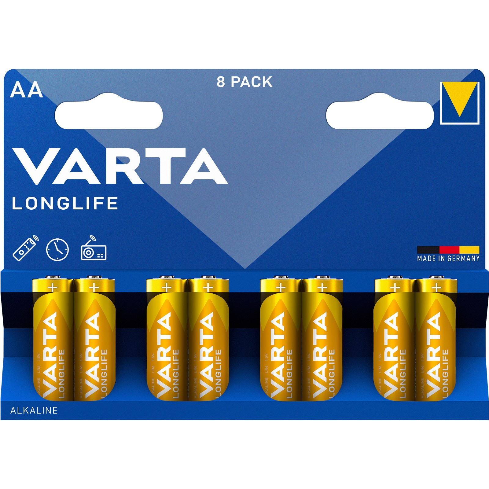VARTA LONGLIFE AA-batterier LR6 8 stk