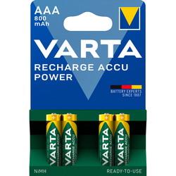 VARTA genopladelige AAA-batterier HR03 800 mAh 4 stk