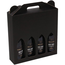 Vingavekarton til 4 flasker sort