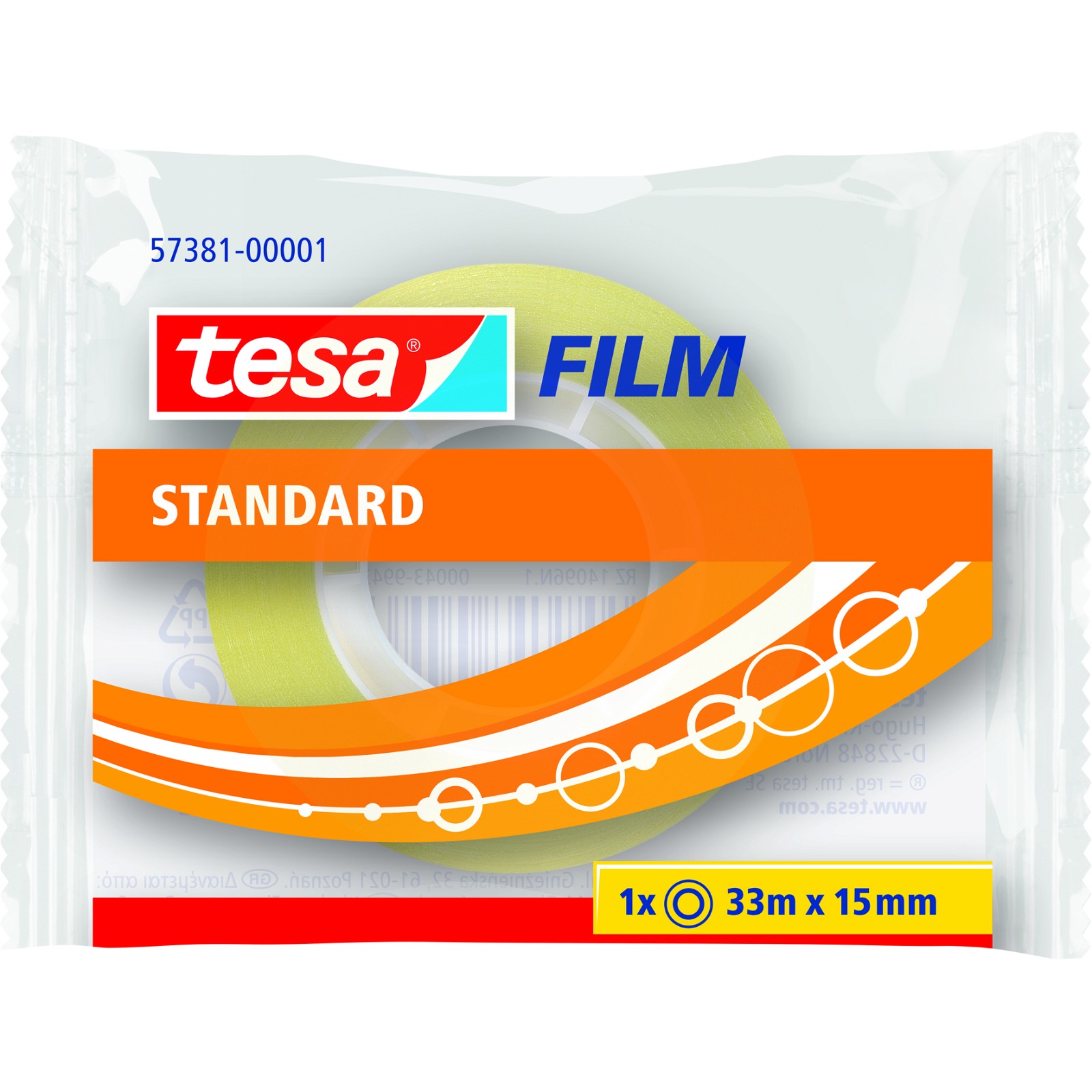 Tesa Film Standard 15mmx33m klar