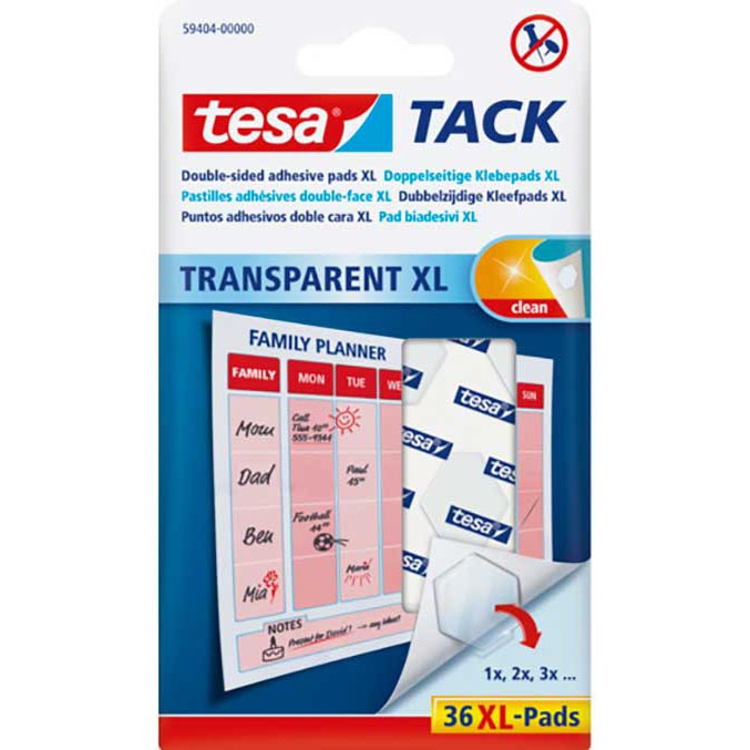 Tesa Tack puder til ophæng XL flytbar transp. (36)