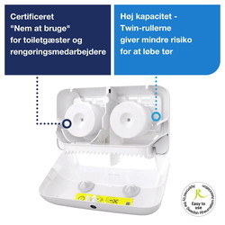 Tork 558040 OptiServe dispenser t/2 ruller T7 hvid